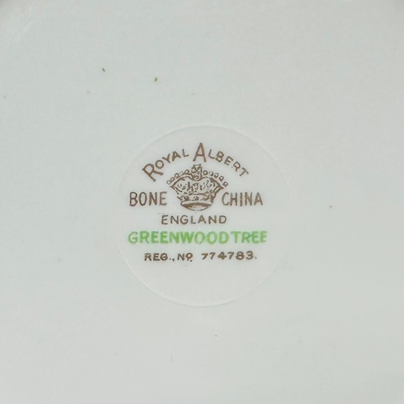 Royal Albert Greenwood Tree 6" Square Dessert Plates(4) Green Trim - Picture 5 of 5